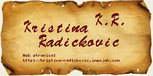 Kristina Radičković vizit kartica
